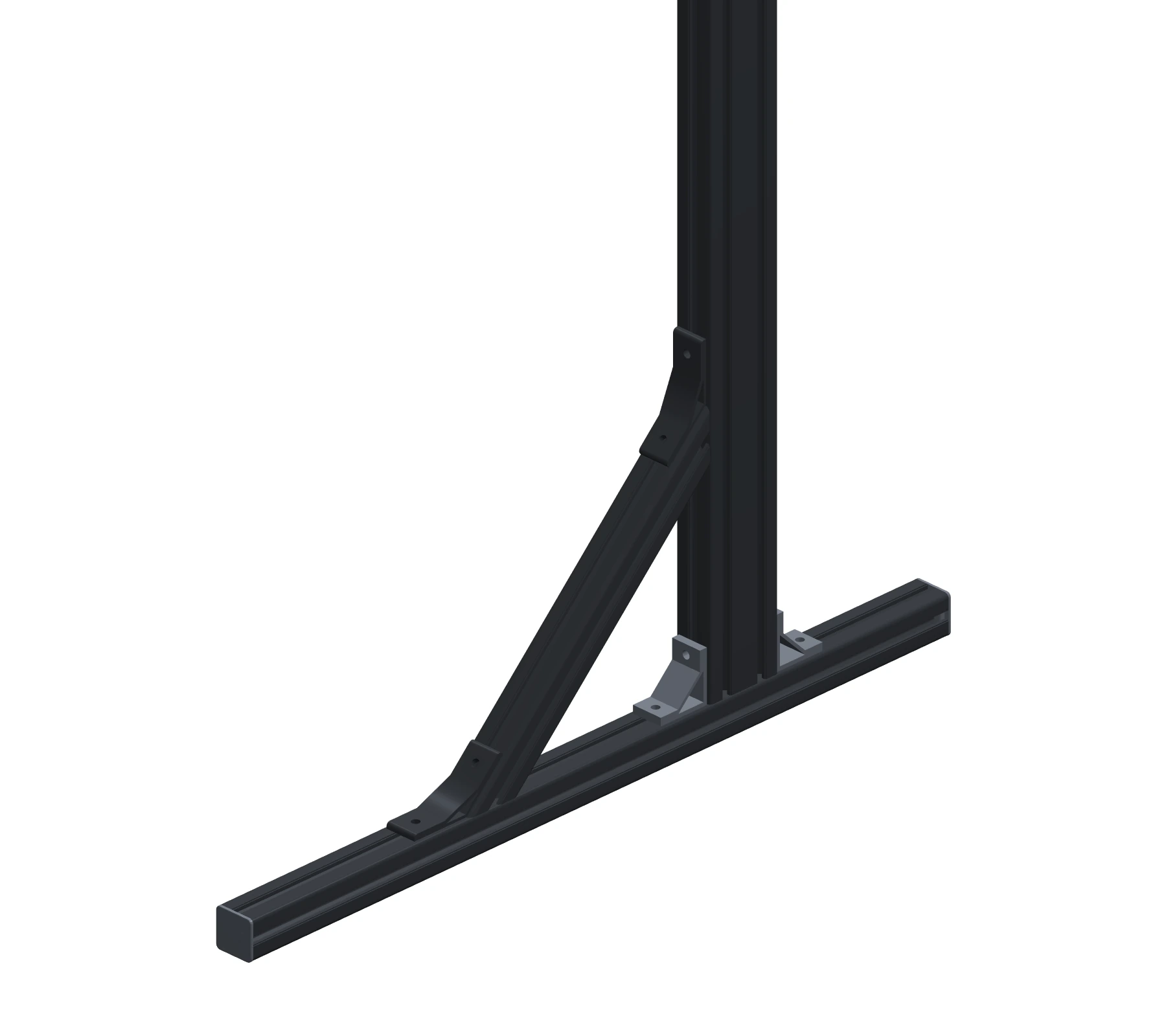 XDRacing upright with diagonal brace and floor rail